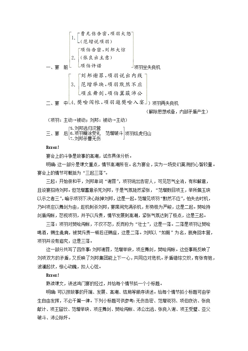 教案:部编版高中语文必修下第一单元 第3课 鸿门宴(7)第3页