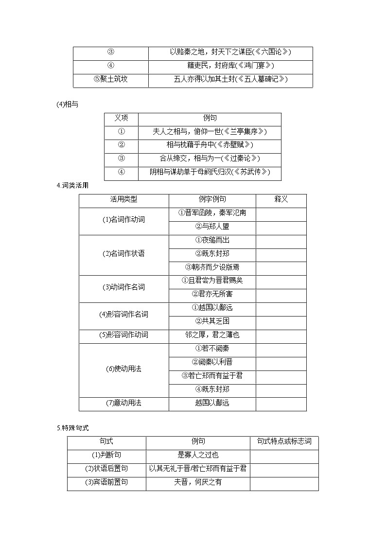 2025届高三语文之文言文复习 8:烛之武退秦师 学案第3页