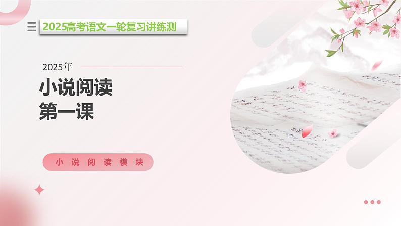 小说阅读第一课(课件)-2025年高考语文一轮复习讲练测(新教材新高考)01