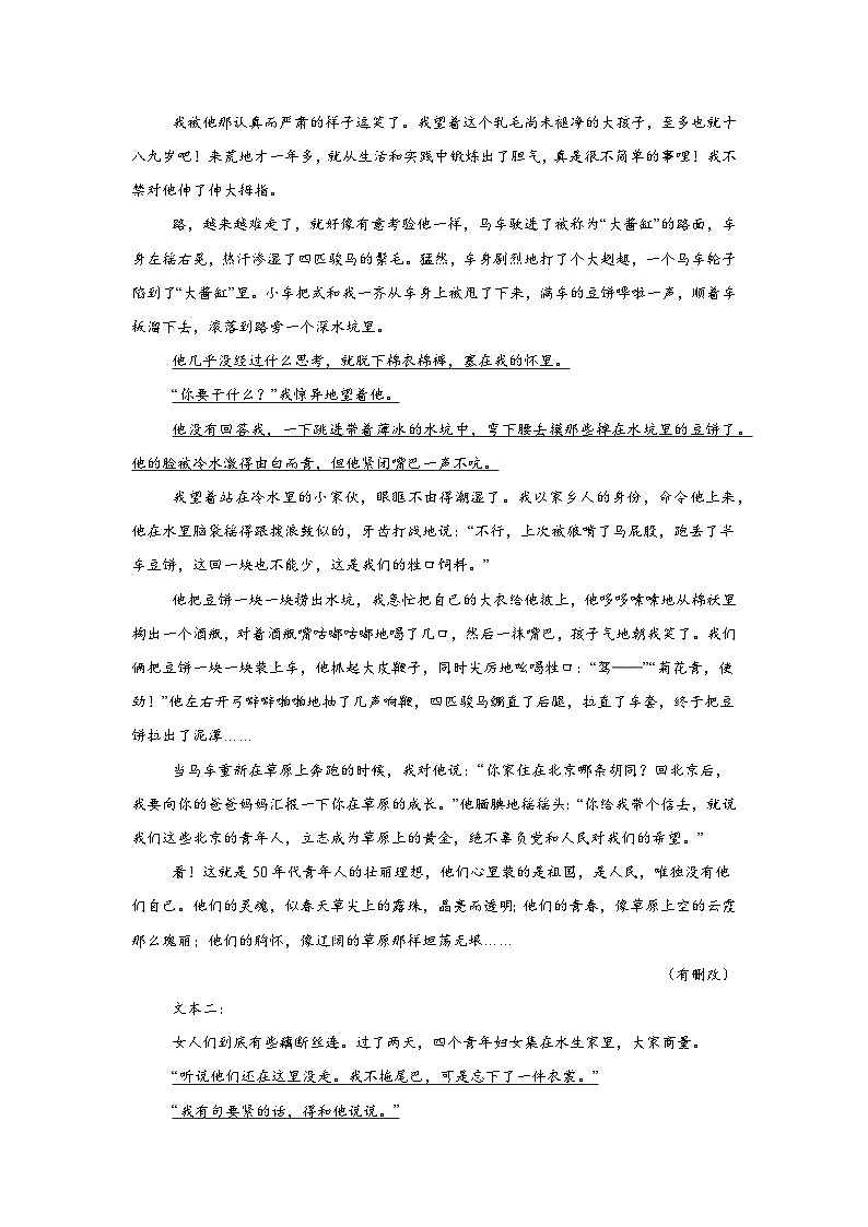 高中語文（現(xiàn)代文閱讀）教材分類閱讀系列專項突破-《荷花淀》教考銜接練-風格詩體化小說第2頁