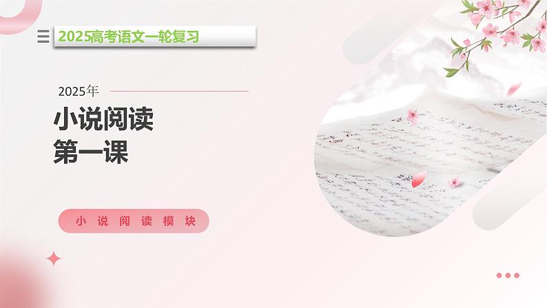 小说阅读第一课(课件)-2025年高考语文一轮复习(新教材新高考)第1页