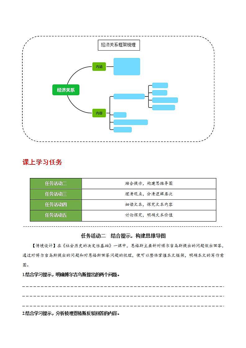 人教统编版高中语文选择性必修中册1《社会历史的决定性基础》(导学案)第2页