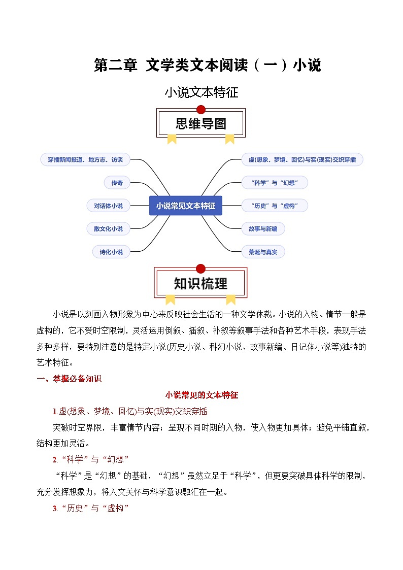 2025年高考语文复习知识清单第2章文学类文本阅读(一)小说专题05:小说文本特征(学生版+解析)第1页