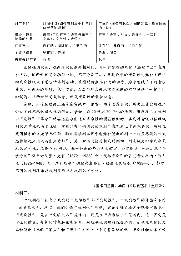 陕西省西安中学2024-2025学年高三上学期第二次调研考试语文试题第2页