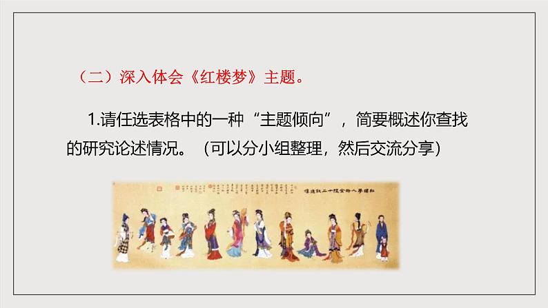人教统编版高中语文必修下册《红楼梦》第7课时:体会主题 学写综述(教学课件)第7页