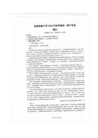 廣西梧州市蒼梧高級中學(xué)2024-2025學(xué)年高一上學(xué)期期中測試語文試題