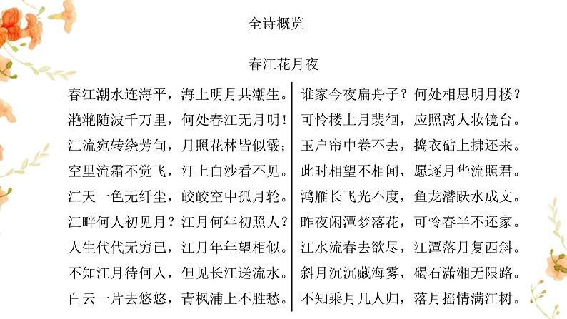 人教统编版选择性必修上册古诗词诵读-春江花月夜课件第7页