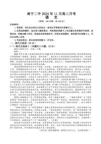 廣西壯族自治區(qū)南寧市第二中學(xué)2024～2025學(xué)年高三(上)11月月考語(yǔ)文試卷(含答案)