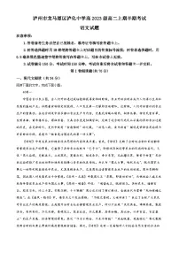 四川省泸州市泸化中学2024-2025学年高二上学期11月期中考试语文试题（Word版附解析）