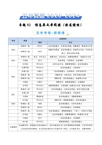 五年高考真题(2020-2024)分类汇编 语文 专题02 信息类文本阅读(非连续性) 含解析