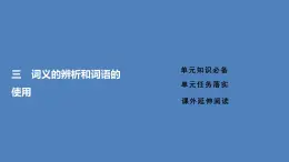 词义的辨析和词语的使用++课件++2024-2025学年统编版高中语文必修上册