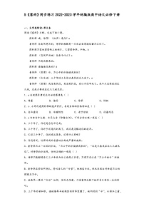 人教统编版必修 下册第二单元5 雷雨（节选）巩固练习