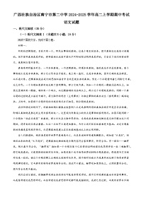 广西壮族自治区南宁市第二中学2024-2025学年高二上学期期中考试语文试题