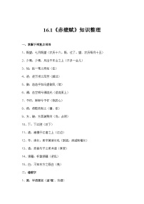 高中语文人教统编版必修 上册第七单元16（赤壁赋 *登泰山记）16.1 赤壁赋学案设计