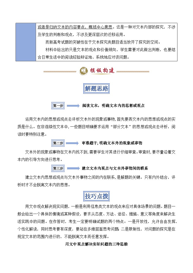 模板05 信息類文本信息遷移運(yùn)用答題模板-2025年高考語文答題技巧與模板構(gòu)建（原卷版）第2頁