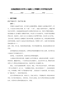 云南省楚雄东兴中学2025届高三上学期第三次月考语文试卷(含答案)