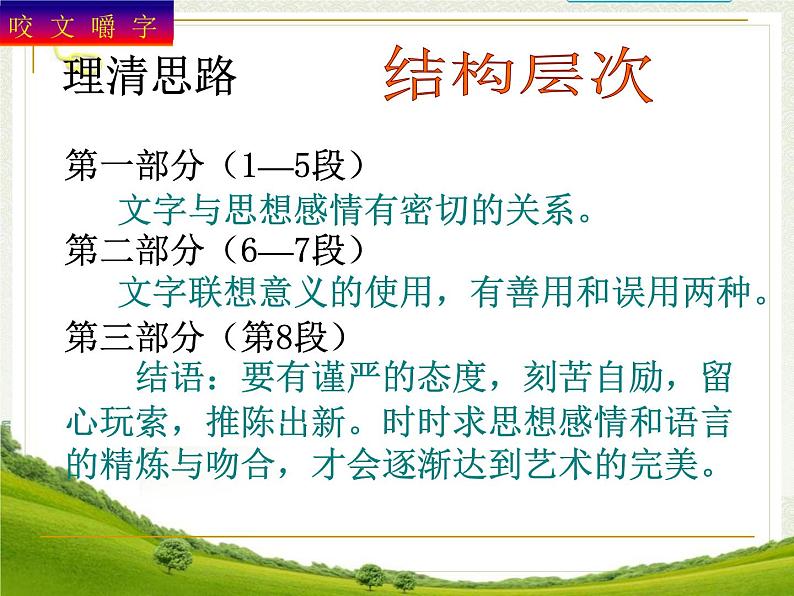 高中 语文 人教版 (新课标) 必修五《咬文嚼字》参考课件第8页