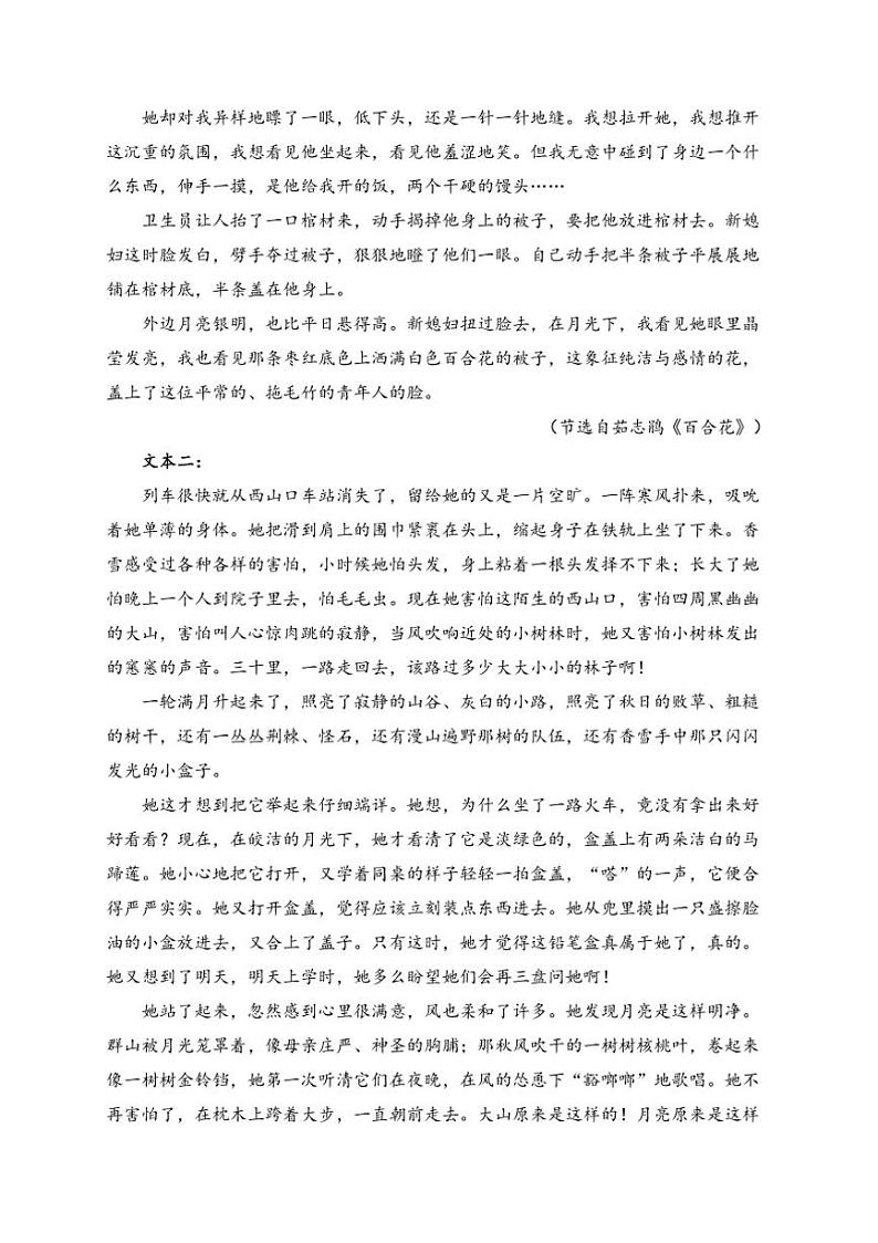 2024~2025学年河南省驻马店市新蔡县第一高级中学高一(上)12月月考语文试卷(含答案)第2页
