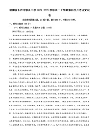 湖南省长沙市雅礼中学2024-2025学年高三上学期第四次月考语文试卷
