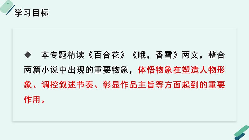 人教统编版高中语文必修上册《【阅读专题4】管中窥豹:物象,读出小说的多重境界》教学课件第2页