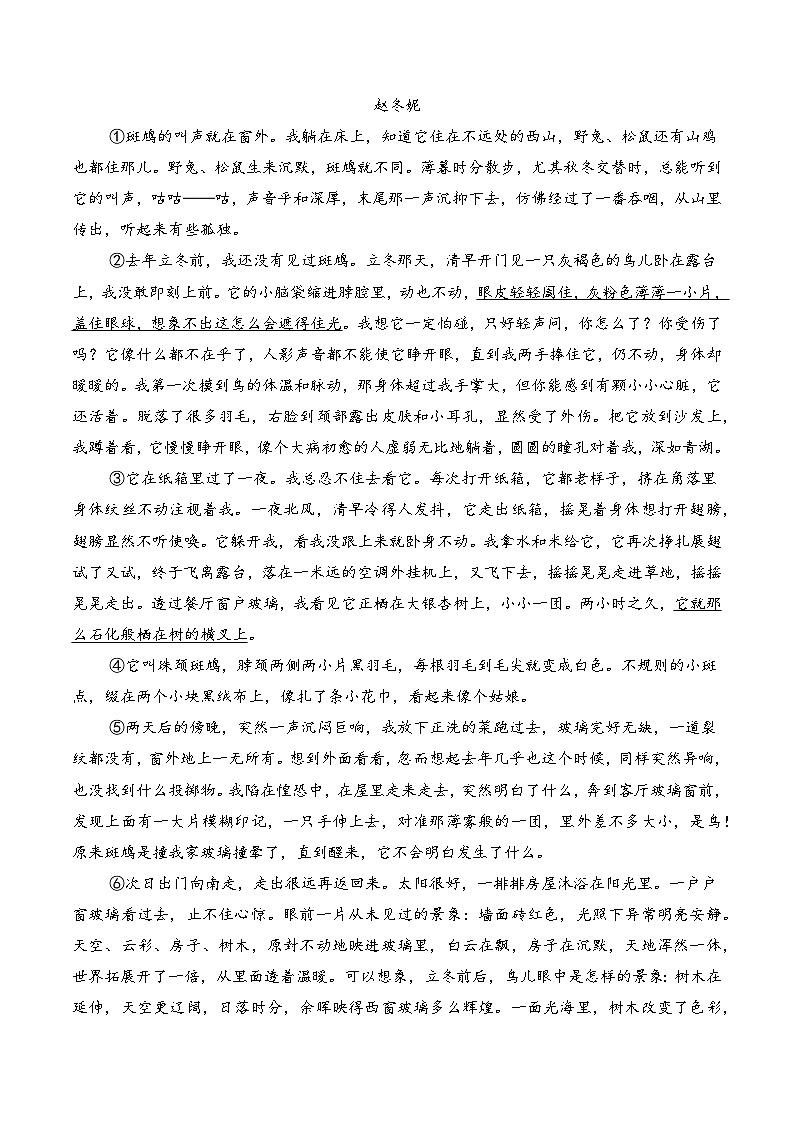 重点题11 文学作品阅读——构思赏析-备战2025年高考语文重点题型专练(上海专用)(原卷版)第3页