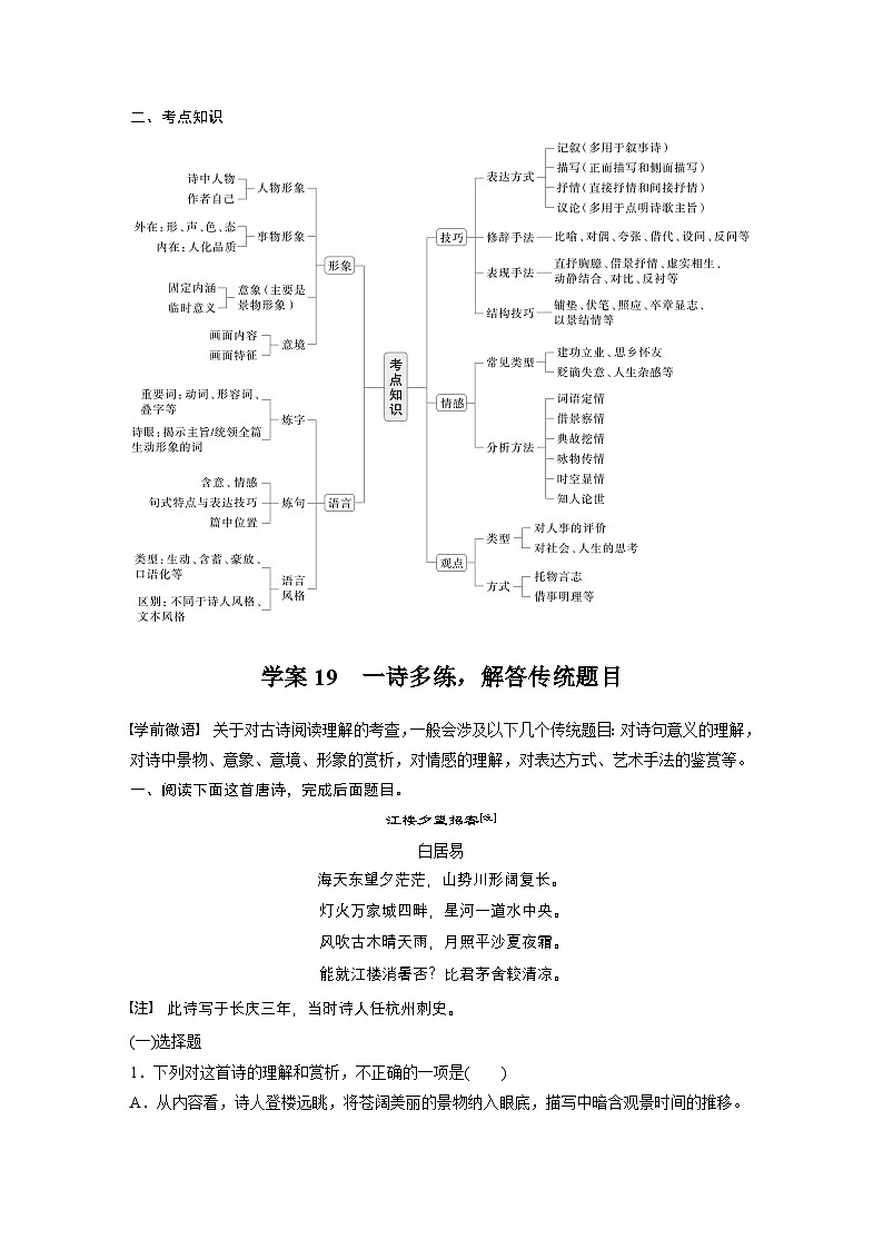 复习任务群五 任务一 学案19 一诗多练,解答传统题目--2025语文步步高大二轮专题复习(学案)第2页