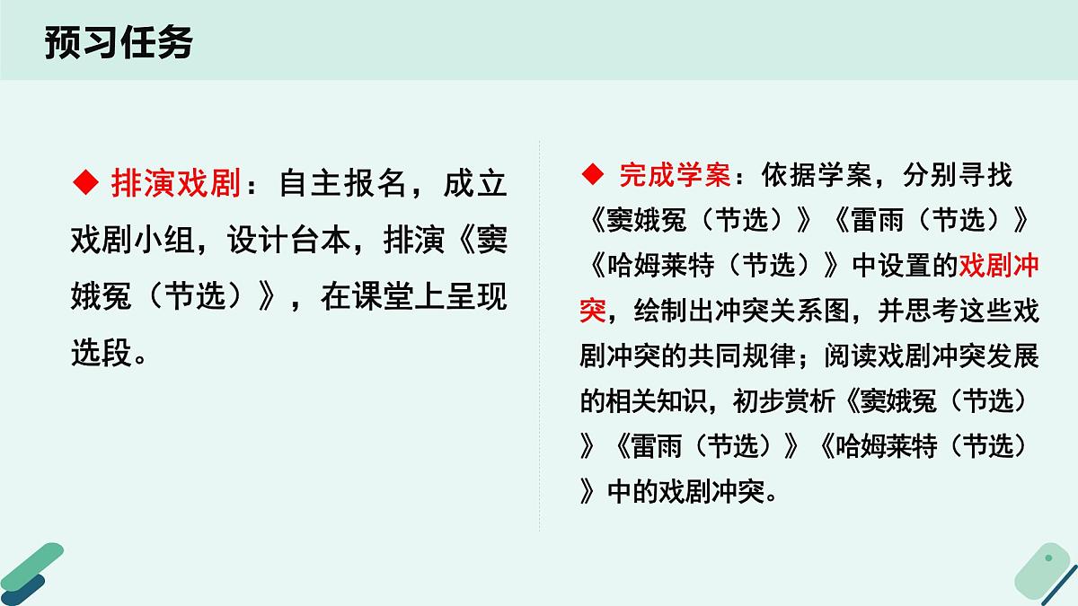 人教统编版高中语文必修 下册【阅读专题1】灵魂与法则:戏剧的矛盾冲突 课件第3页