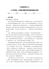 广东省东莞市2024-2025学年高一上学期1月期末教学质量检查语文试卷(含答案)