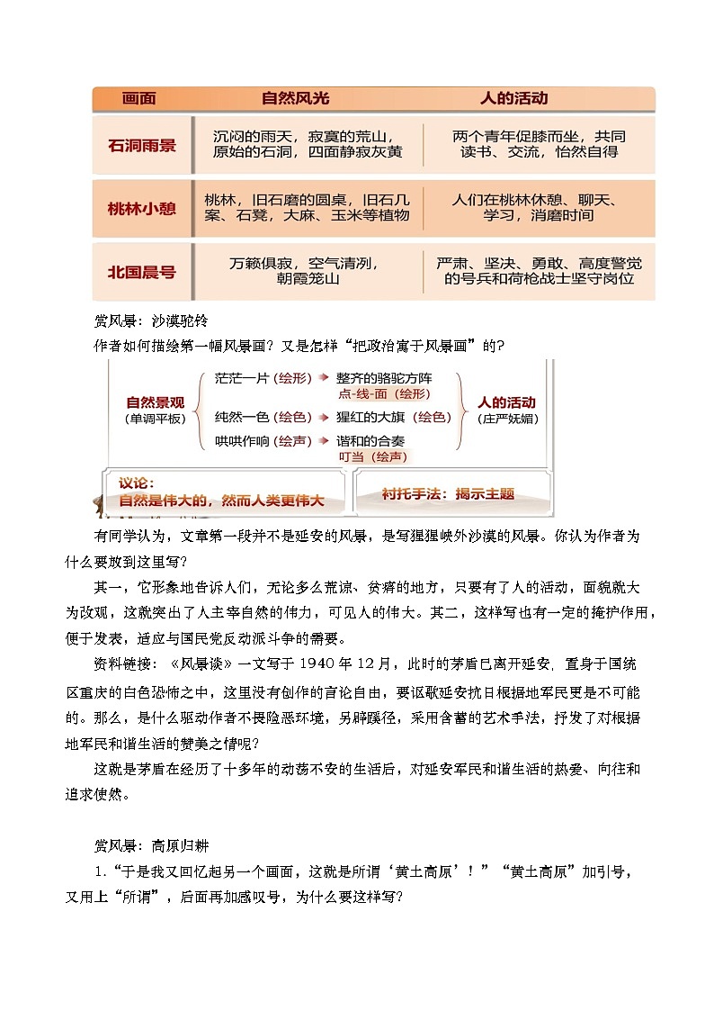 部编版2025高中语文选择性必修下册《风景谈》 教案第3页