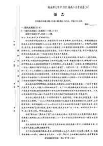 湖南省长沙市湖南师范大学附属中学2024-2025学年高三上学期第五次月考语文试卷+答案