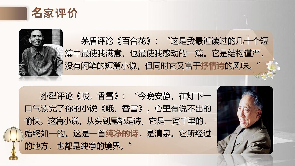部编版2025高中语文必修上册《百合花》《哦,香雪》群文阅读 课件第5页