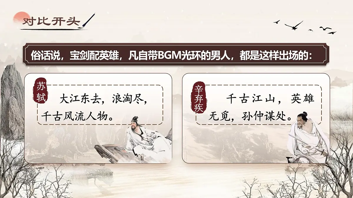 部编版2025高中语文必修上册《念奴娇赤壁怀古》《永遇乐京口北固亭怀古》群文阅读 课件第7页
