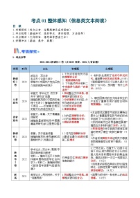 新高考语文一轮复习考点过关训练考点01 整体感知（信息类文本阅读）（2份，原卷版+解析版）