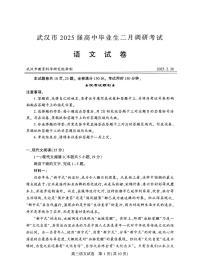 湖北省武汉市2024-2025学年高三下学期2月调研考试语文试卷（PDF版附答案）