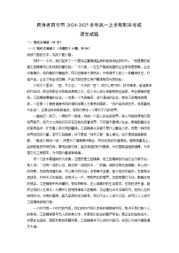 2024~2025学年青海省西宁市高一上学期期末考试语文试卷(解析版)