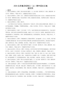 2024北京重点校高三（上）期中真题语文汇编：微写作
