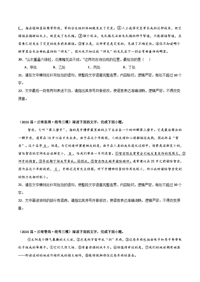 專題07 語言文字運(yùn)用2（原卷版）第3頁