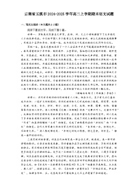 云南省玉溪市2024-2025学年高二上学期期末语文试题