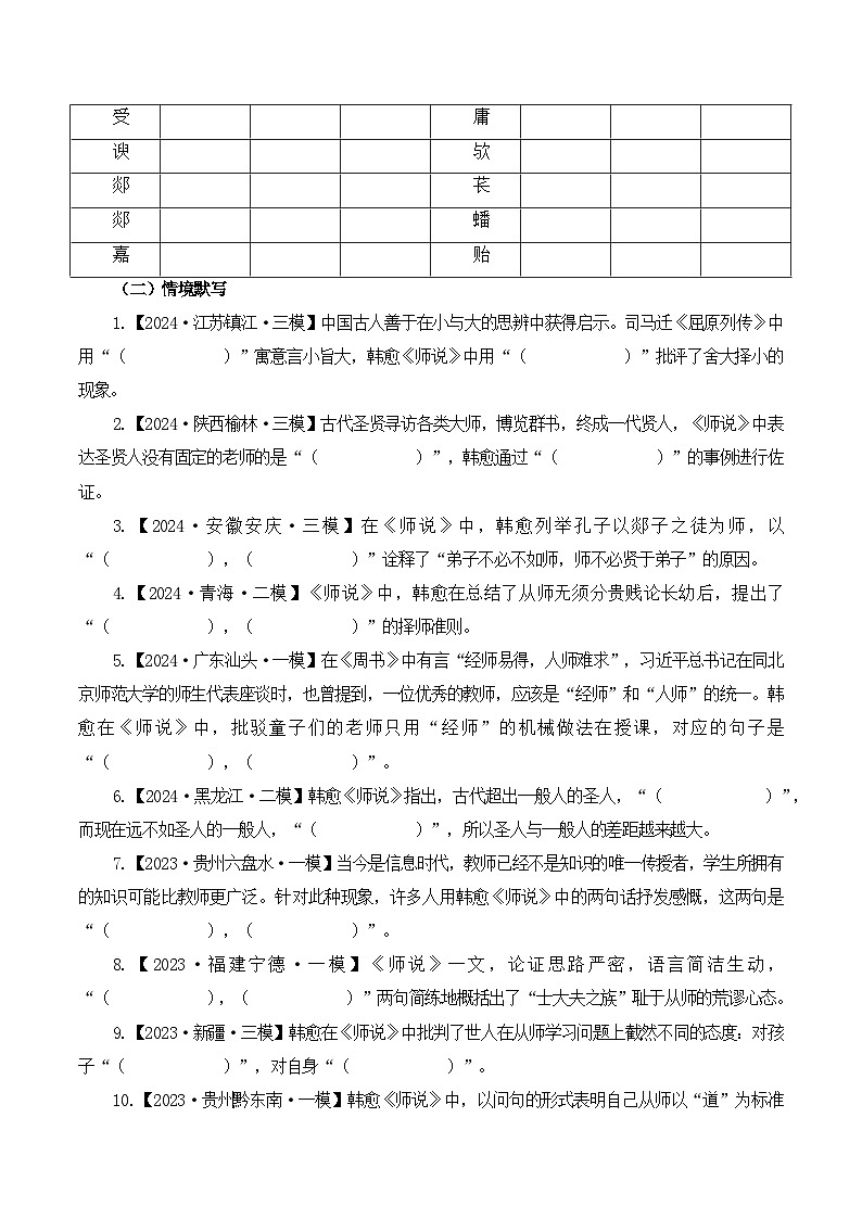 第5篇《師說》（原卷版）第2頁