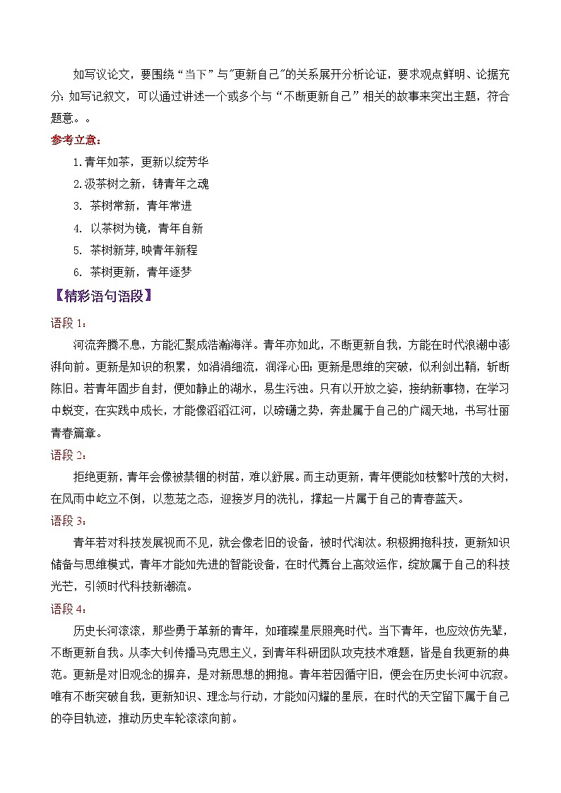 专题22 2025武汉2月调研考试作文写作指导(不断更新自己)-备战2025年高考语文议论文写作讲练(全国通用)第2页