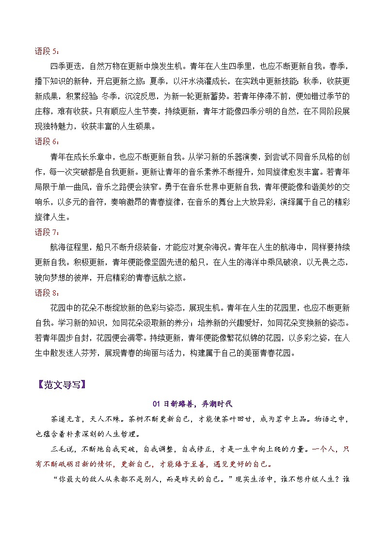 专题22 2025武汉2月调研考试作文写作指导(不断更新自己)-备战2025年高考语文议论文写作讲练(全国通用)第3页