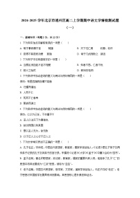 2024-2025學(xué)年北京市通州區(qū)高二上冊(cè)期中語(yǔ)文學(xué)情檢測(cè)試題合集2套（含解析）