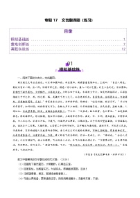 2025年高考語文二輪復習(新高考通用)專題17文言翻譯題(練習)(學生版+解析)