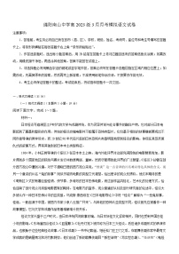 四川省绵阳市南山中学2024-2025学年高二下学期3月月考模拟 语文试题（含解析）