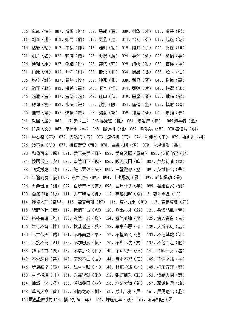 2025年高考语文二轮热点题型归纳与变式演练(新高考通用)专题11错别字情境考查类语用题型分类(八省联考新题型)(教师版)第3页