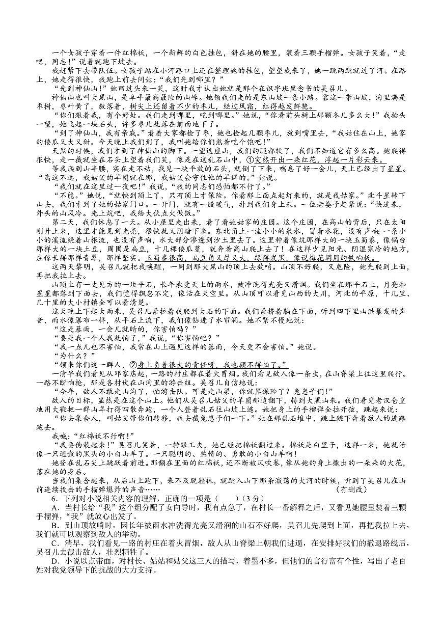 2024届江西省赣州高三下学期3月一模-语文试卷(含答案)第3页