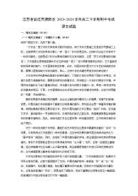 江苏省宿迁市泗阳县2023-2024学年高二下学期期中考试语文试卷（解析版）