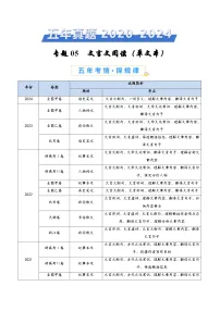 2025高考语文真题分类汇编（全国通用）专题05 文言文阅读（单文本）（学生卷）