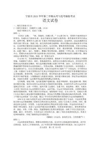 浙江省宁波市2025届高三高考模拟第二次模拟-语文试题+答案