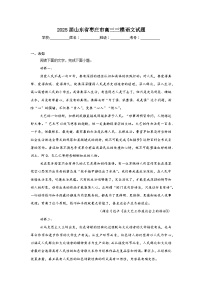 2025届山东省枣庄市高三三模语文试题（无答案）